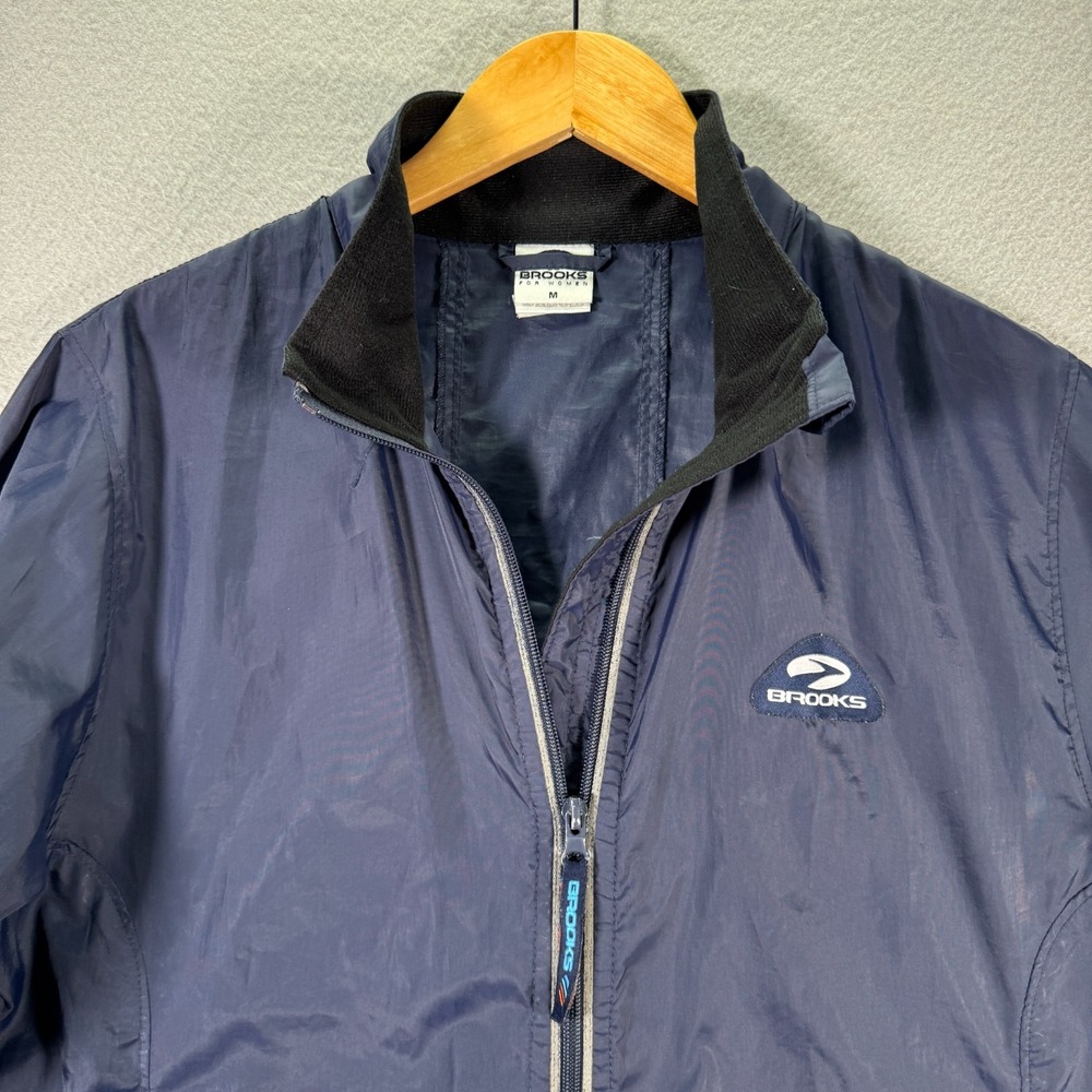 Vintage Brooks Windbreaker Jacket Womens Medium‎ Blue Running Sportswear Y2K - Picture 3 of 11